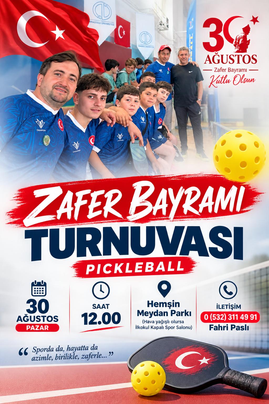 2000 nüfuslu Hemşin'de 300 seyirci: Zafer Bayramı Pickleball Turnuvası — 1